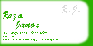 roza janos business card